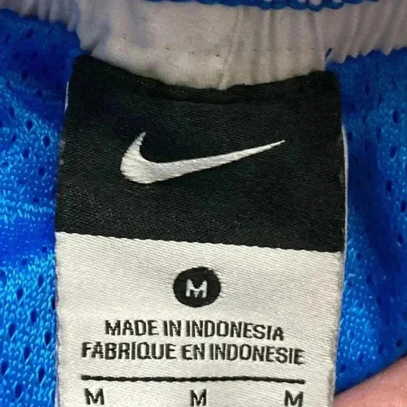 NIKE SWIM TRUNKS ELASTIC WAIST DRAWSTRING CLOSURE MESH LINED BLUE CLEAN - Picture 10 of 11